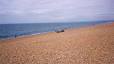 Chesil beach, Abbotsbury beach looking west